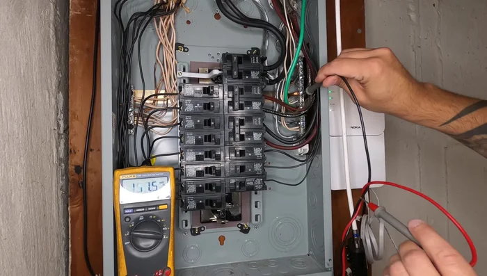 Replace the electrical panel cover and label the new breaker.