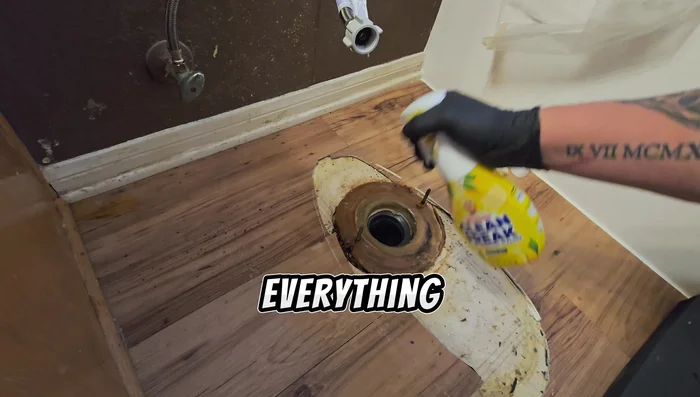 Remove any flooring that will interfere with the installation of the new wax ring.