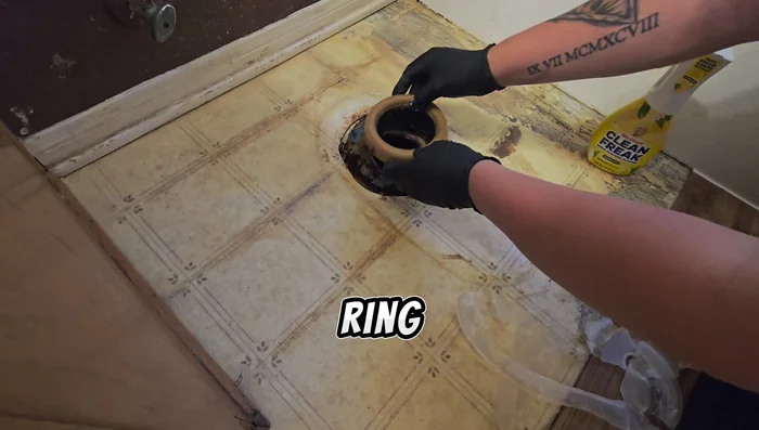 Apply the new wax ring to the toilet flange.
