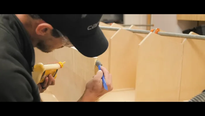 Assemble the main box structure using dados and secure with the Craftsman V20 brad nailer.