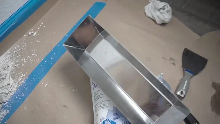 Mix the 5-minute joint compound according to package directions. Add water first, then the powder. Work quickly as it sets fast.