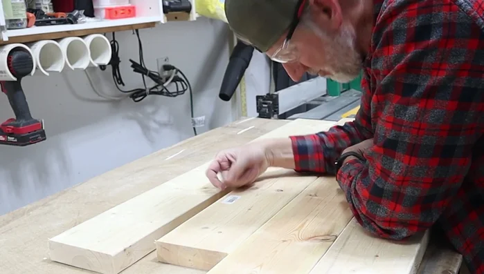 Cut biscuit slots using a biscuit jointer, following the marked lines.