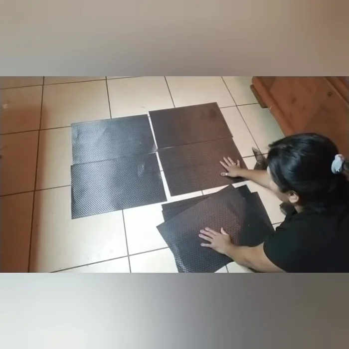 Arrange placemats: Arrange the placemats in the desired pattern (in this case, three rows of three).