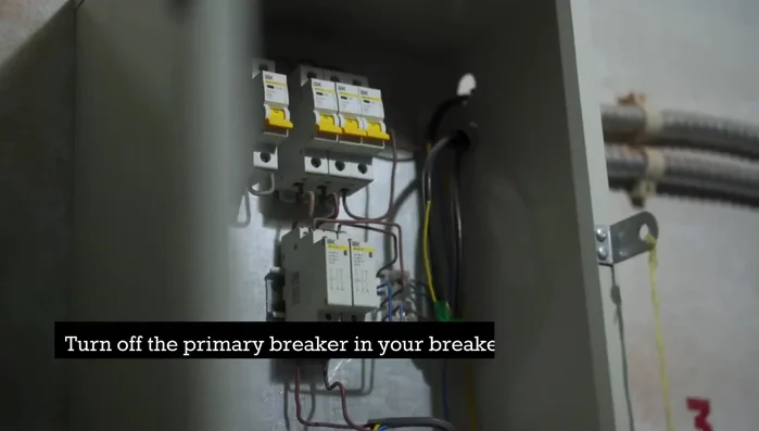 Turn off the primary breaker in your breaker panel.