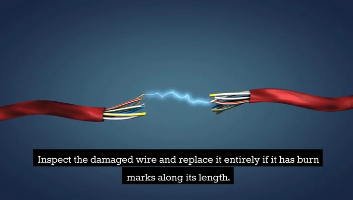 If rodent damage, replace the damaged section and add additional protection.