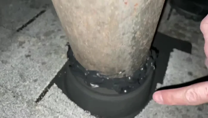 Apply a bead of sealant around the entire circumference of the boot, on both the inside and outside.