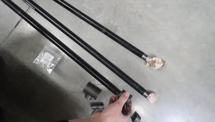 Connect the pipe sections using the coupler.