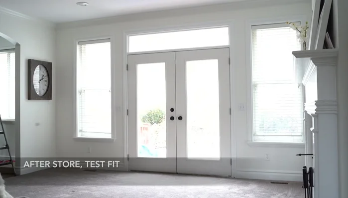 Assemble the complete curtain rod and attach it to the wall brackets.