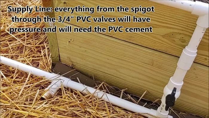 Secure the pipes to the bed surface with straps to allow for adjustments later.