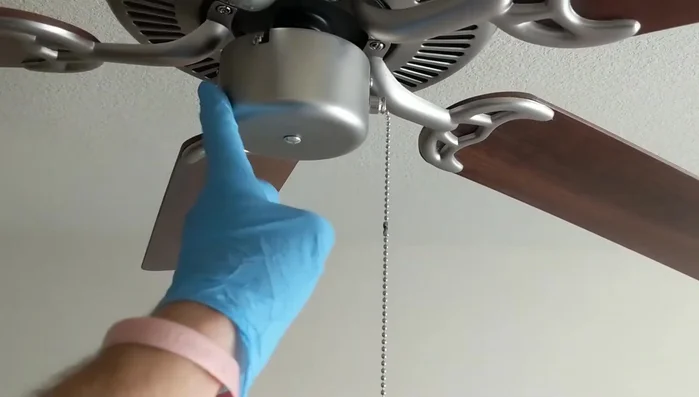Unplug the ceiling fan's wiring harness.