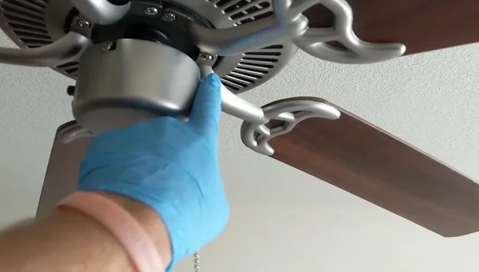 Unplug the ceiling fan's wiring harness.