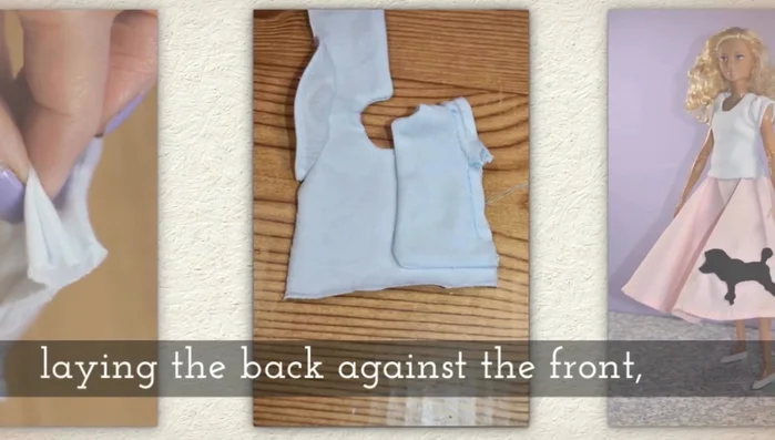 Fold the shirt at the shoulder seam and stitch from the sleeve hem to the underarm, then from the underarm to 1cm shy of the hem. Repeat on both sides.