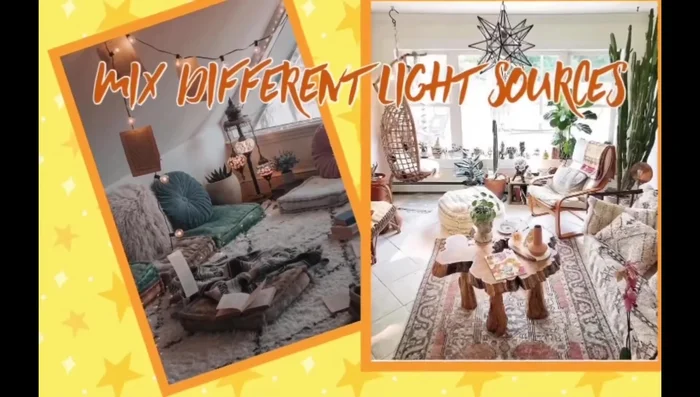 Layer different light sources (pendants, chandeliers, candles, string lights).