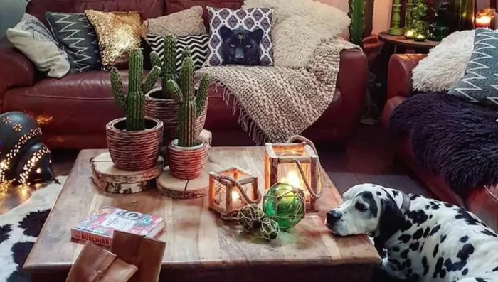 Incorporate vintage or handmade items through thrifting (e.g., wood wicker, natural materials, candlestick holders, brass planters).