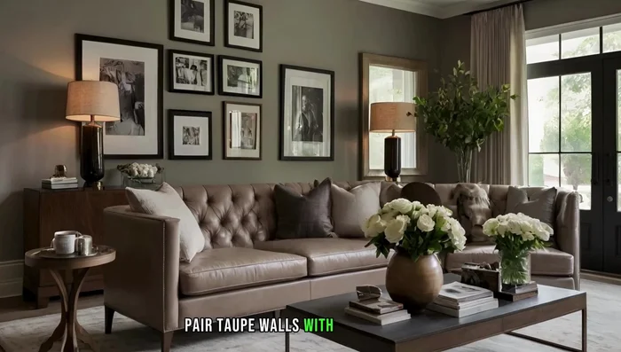 Use taupe to create a cozy and inviting atmosphere. Pair it with plush textiles and natural wood accents for relaxation.