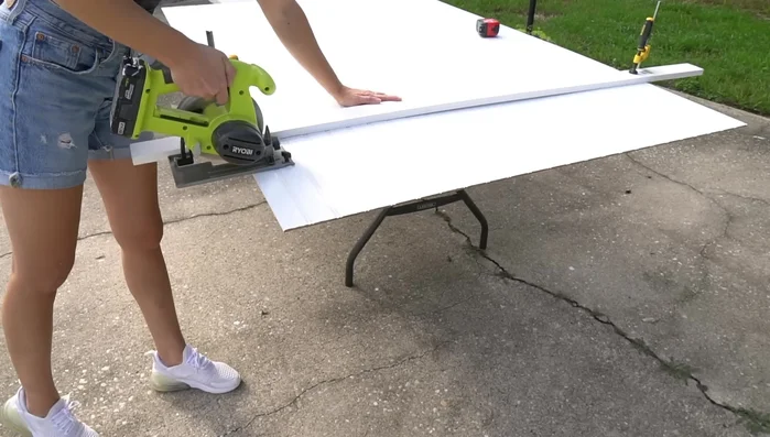 Cut beadboard panels to length (5 feet in this example).