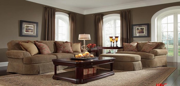 Place a table near each chair for both decor and functionality.