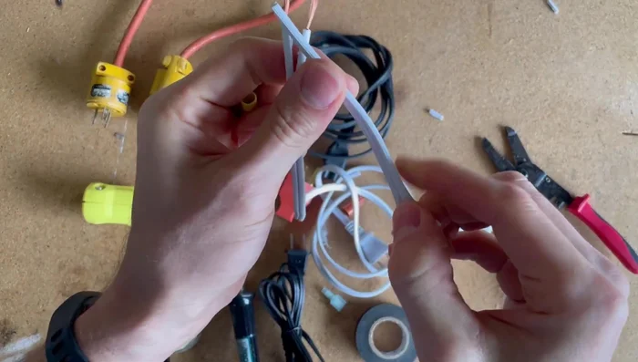 Twist the wires together securely.