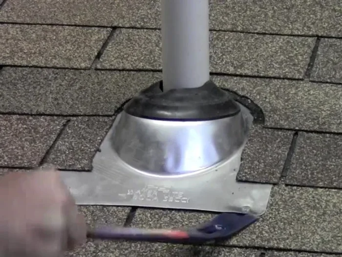 Remove the old pipe collar completely: Once the nails are out, remove the old pipe collar.