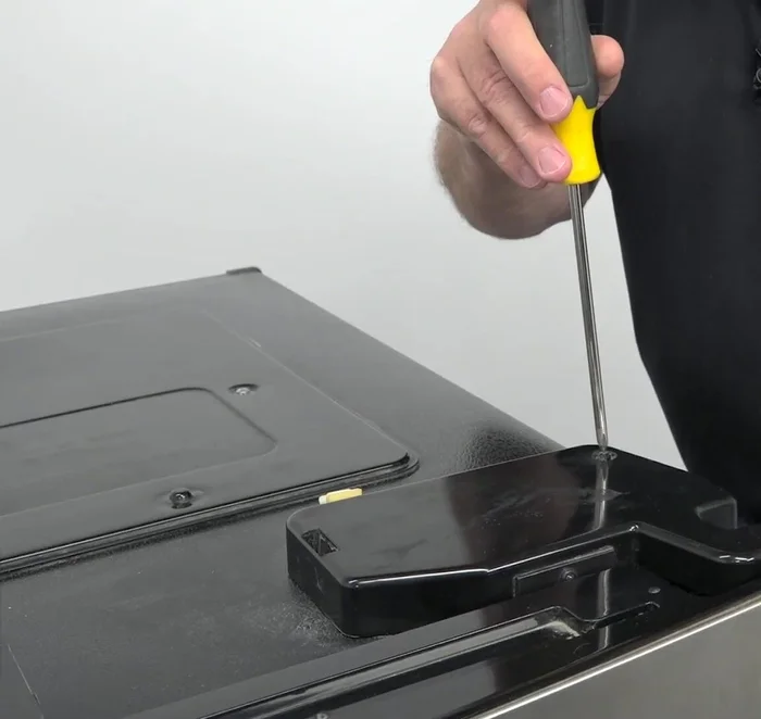 Disconnect the electrical plug from the refrigerator door.