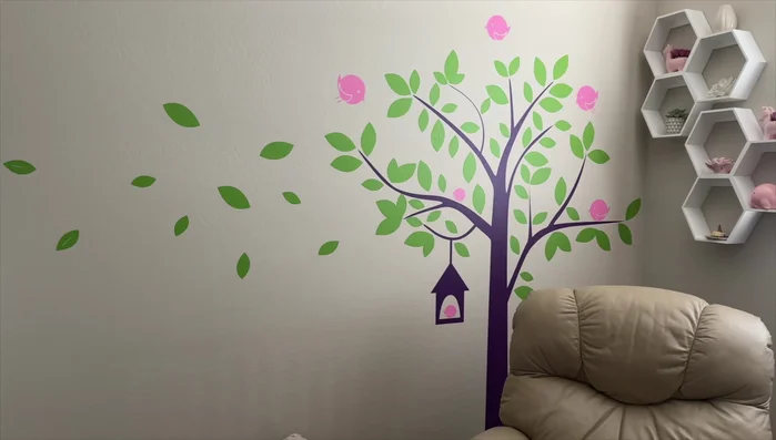 Clear the room and remove existing decals.