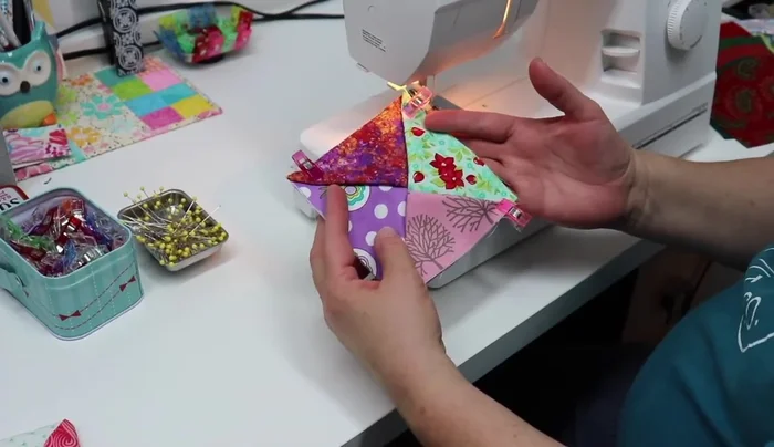 Stitch all the way around the outside edges using a sewing machine (or hand sew). Remember to backstitch at the beginning and end, and take it slow around the corners.