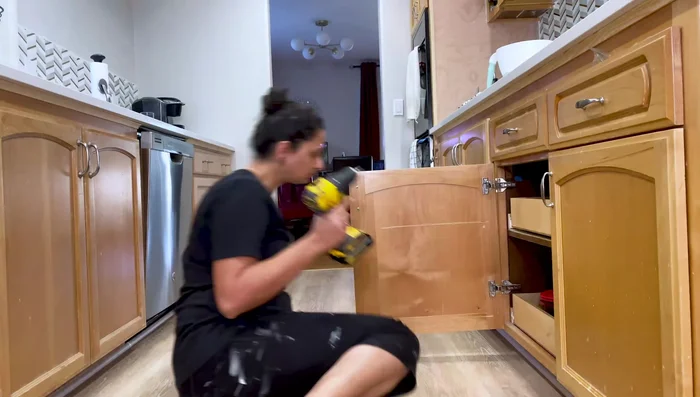 Fill screw holes with wood filler.