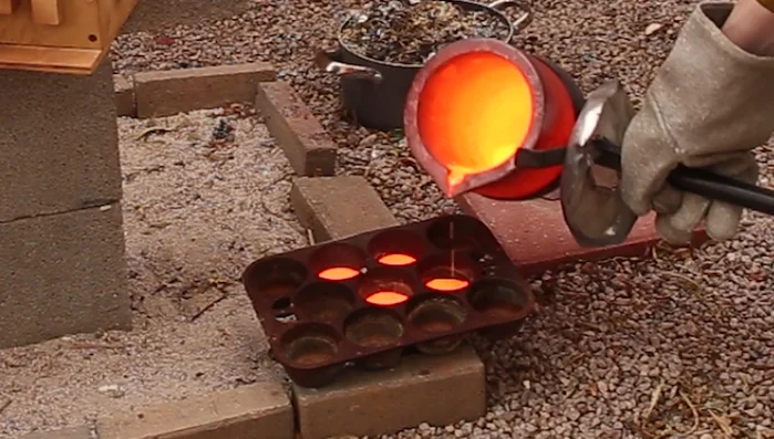 Remove the castings from the molds and cut off the sprue using a hacksaw and milling machine.