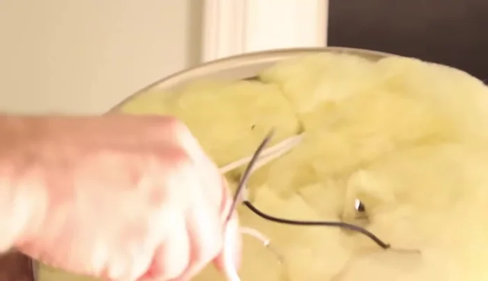 Push all wires into the junction box.