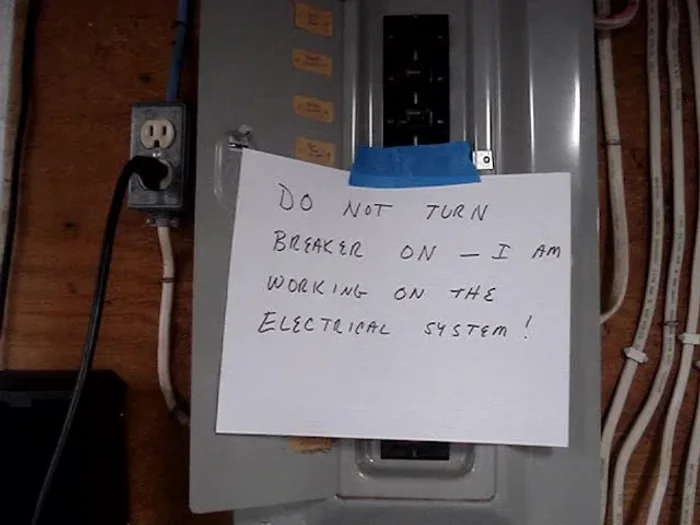 Turn off the breaker and verify power is off using a voltage tester.