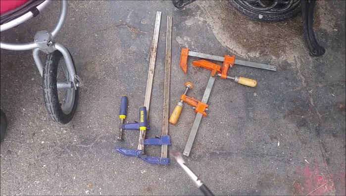 Reassemble the chair, using clamps or ratchet straps to ensure tight joints.