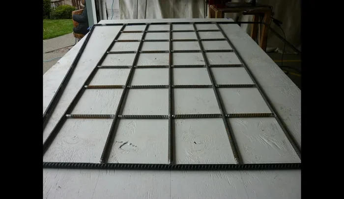 Use string to mark horizontal lines on the trellis frame, ensuring accurate placement on the template.