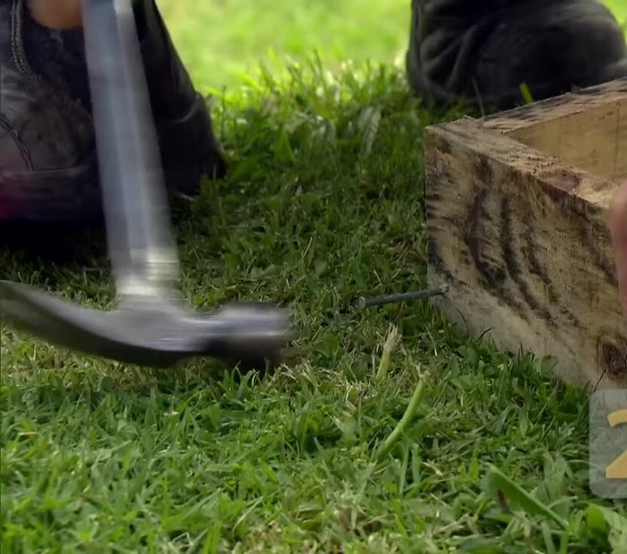 Build profiles and string lines to establish a square and level area.