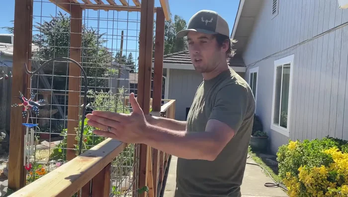 Install the top bar, ensuring it's level using a string level.