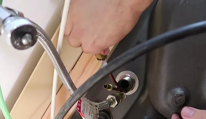 Remove the old Flex connectors from the angle stops.