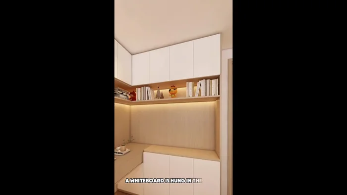 Hang a whiteboard in the middle for children's drawings and notes.