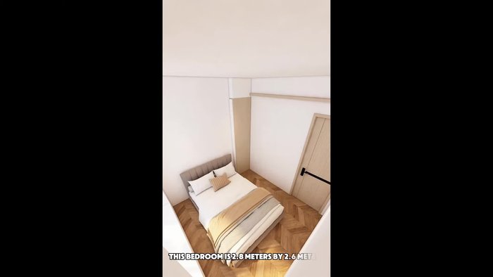 Remove the bed and wardrobe to create more space.