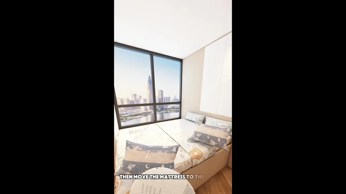 Relocate the mattress to another area (perhaps a second cousin's house) temporarily to free up space for the new storage solution.