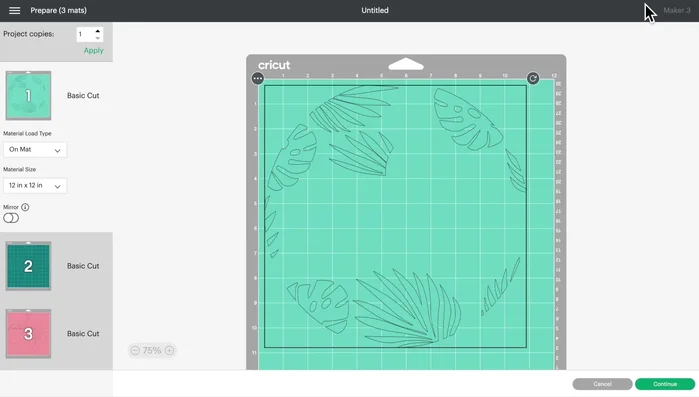 Cut the vinyl design using your Cricut machine.