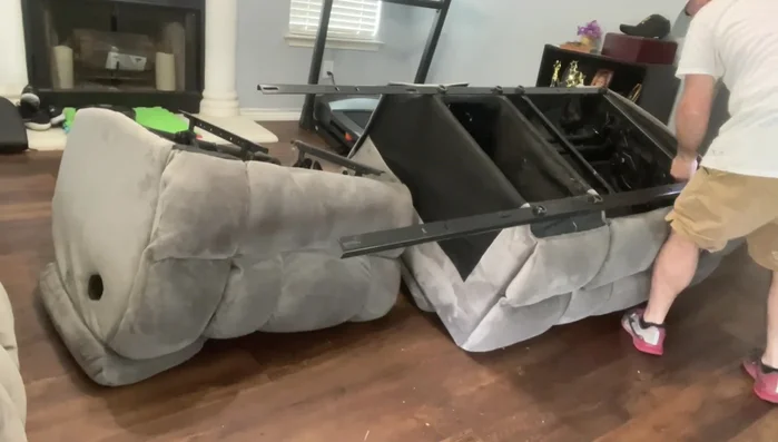 Secure the mechanism to the center console with wood screws.