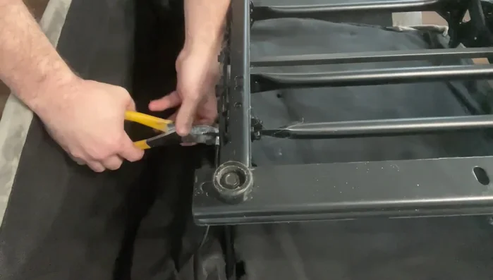 Disassemble the remaining parts of the mechanism to access the bent components.