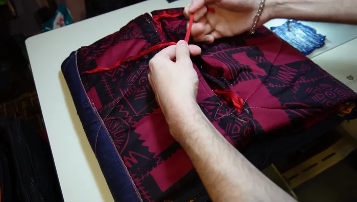 Sew the fabric strips together, ensuring the pieces are facing each other and using a seam guide or presser foot for straight seams.