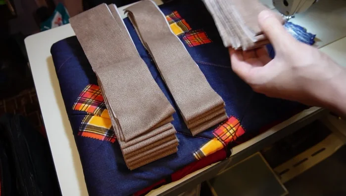 Sew the fabric strips together, ensuring the pieces are facing each other and using a seam guide or presser foot for straight seams.