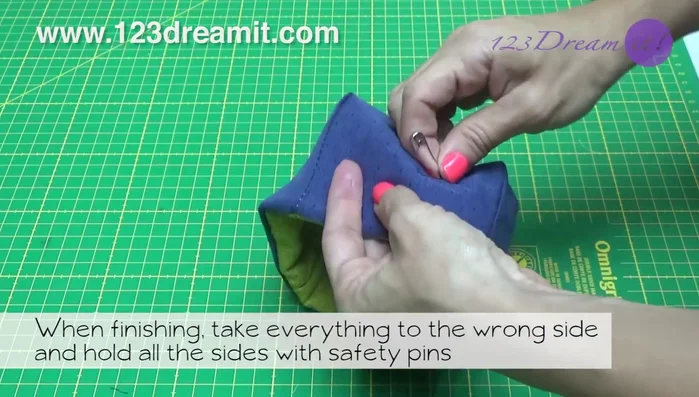 Turn the basket right side out. Basket is complete.