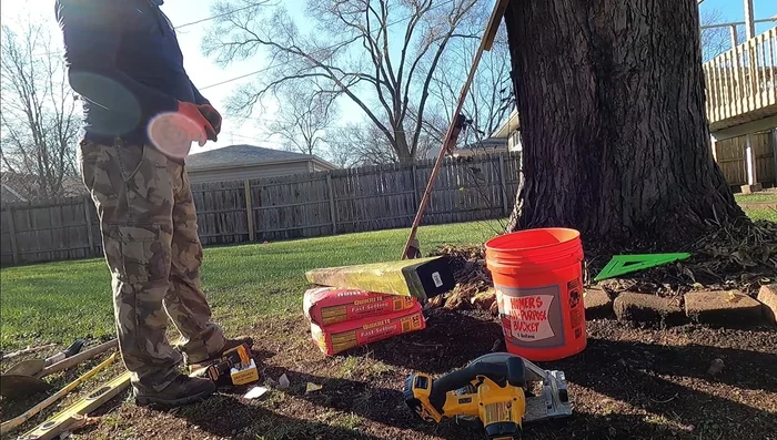 Cut the new 4x4 post to the desired length (8ft in this case).