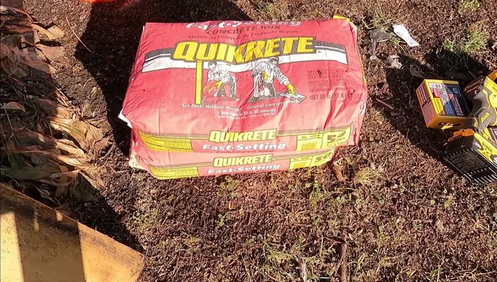 Allow the concrete to set completely. (approx 10-20 min for fast-setting mix)