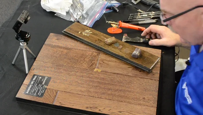 Let cool, and scrape off excess wax.