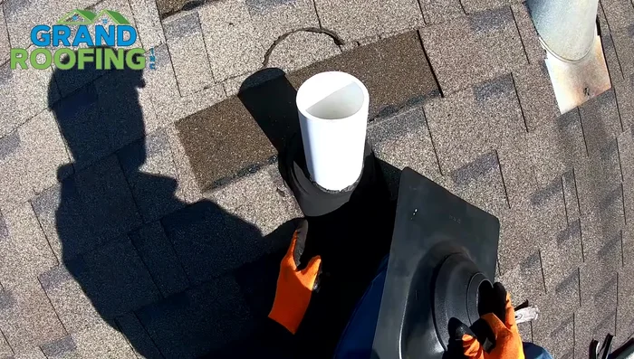 Prepare the new aluminum pipe boot. If using a larger boot than necessary, trim it to fit.