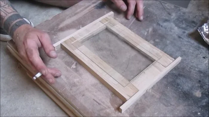 Cut the frame to finalize dimensions (adjusting for the inner line issue).