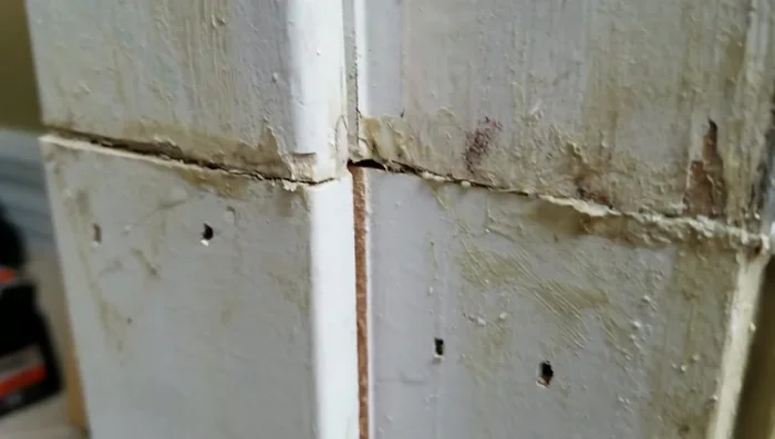 Install the new door jamb section, ensuring alignment with the weather stripping.